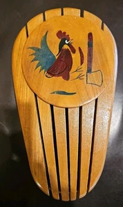 Vintage Wooden Block Knife Holder Wall Decor Hand Painted Made in Japan - Picture 1 of 9