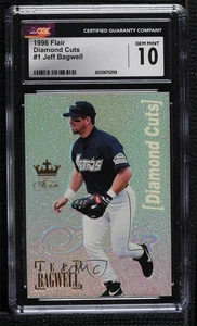 1996 Flair Diamond Cuts Jeff Bagwell #1 CGC 10 Gem Mint HOF - Picture 1 of 3