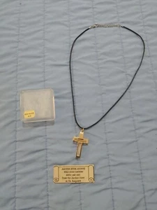 Unisex necklace & Cross 24K Gold Plated With Soil From Holyland Israel Christian - Picture 1 of 12