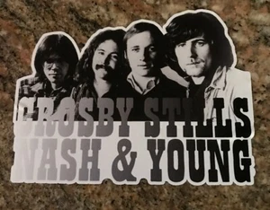 Pegatina Crosby Stills Nash Young - Música años 70 rock clásico Woodstock - Imagen 1 de 2
