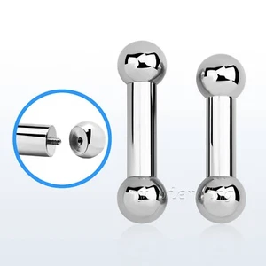 Bilanciere ad anello con lingua in acciaio chirurgico 2G 1/2"- 3/4" 316L - Foto 1 di 3