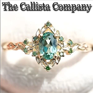 2K+ Verkauft LABORGEFERTIGTER 1,21 CT OVALER SCHLIFF GRÜNER 3A+ CZ ZIERLICHER GOLDRING GRÖSSE 6-9 - Bild 1 von 6