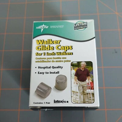 Gorras deslizantes Medline Walker para caminantes de 1 pulgada - grises  Foto 1 de 3