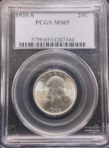 1935-S Washington Quarter PCGS MS65 Cover