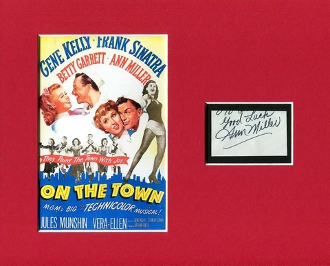 Ann Miller On The Town Signed Autograph Photo Display W Frank Sinatra Gene Kelly Cover