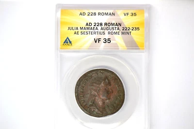 Julia Mamaea (AD 222-235). AE sestertius (31mm). ANACS VF 35. - Image 1 of 4