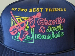 Two Best Friends Charlie & Jack Daniels Country Whiskey Trucker Hat Snapback VTG - Picture 1 of 9