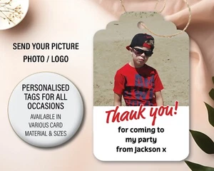 Borsa regalo compleanno foto personalizzata ringraziamento festa wrap etichette tag favori 93 - Foto 1 di 14