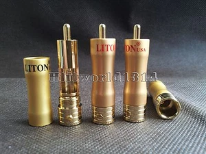 4x USA LT HIFI vergoldet RCA Stecker Stecker Kabel Audio Stecker - Bild 1 von 3