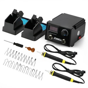 Brandmalerei Brennstation Profi mit 2 Brennstift Brandmalkolben Dregelbares 100W