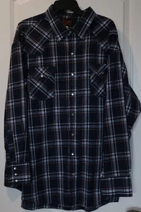 Herrenshirt schlicht Westernbekleidung 3X Big Man blau weiß kariert Schnappschuss Neu ohne Etikett - Bild 1 von 1