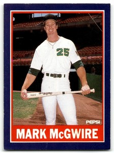 1989 PEPSI MARK MCGWIRE MARK MCGWIRE OAKLAND ATHLETICS #11