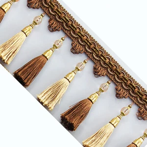 Beaded Lace Curtain Sewing Tassel Fringe Trim Upholstery Curtain Ribbon Supplies - Picture 1 of 19
