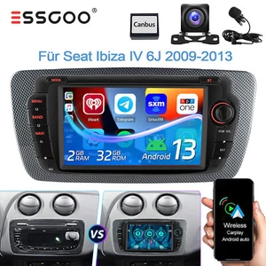 Carplay Für Seat Ibiza IV 6J 2009-2013 Autoradio Android 14 GPS Navi RDS +Kamera - Bild 1 von 14