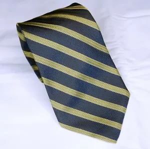 Men's Brooks Brothers Tie Made In USA 100% Silk Stripes Blue Gold 58" X 3.75" - Picture 1 of 3