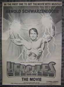 1983 Variety Magazine "HERCULES" The Movie - Arnold Schwarzenegger 10x14" s/w Ad - Bild 1 von 2