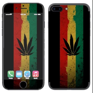 Skin Decal Vinyl Wrap for Apple iPhone 7 PLUS / Rasta Weed Pot Leaf Red - Picture 1 of 1