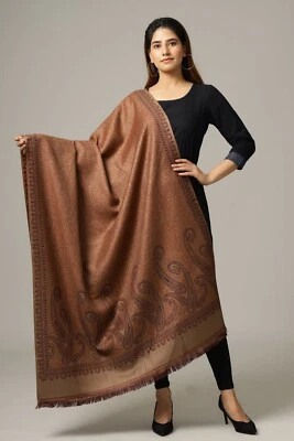 Precioso Motivo Cachemira Invierno Lana Chal Envolvente Mujer Grande Pashmina - Imagen 1 de 3