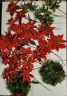 Vintage Christmas Greenery Plastic Poinsettia Flowers Holly Berry Candle Rings