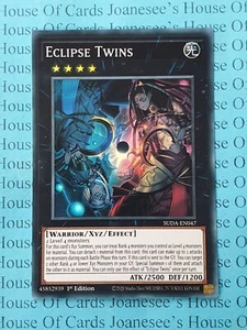 Tarjeta SUDA-EN047 Eclipse Twins Súper Rara Yu-Gi-Oh 1ª Edición Nueva - Imagen 1 de 4