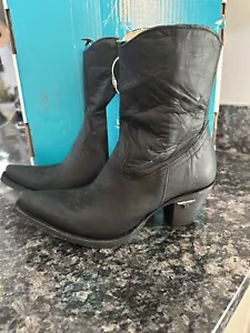 Lane Soul Sister. Black Cowboy Boots 6.5 Leather Western Wear Ankle Bootie. NWB - Picture 1 of 9