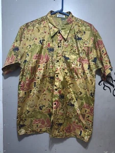 THAI Collection by Siew Chang Huat Vintage Silk Lagenlook Men's Fits L Shirt #C - Picture 1 of 8