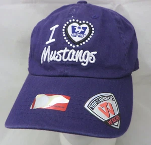 Cappello berretto baseball I love Mustangs W fibbia regolabile western university - Foto 1 di 3