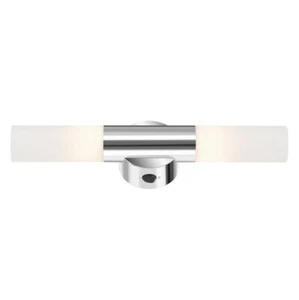 Spiegellampe Bad mit Schalter Spiegelleuchte Wandlampe länglich Chrom 30cm E14 - Bild 1 von 5