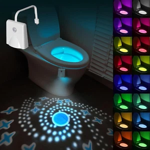 Justup Toiletten Nachtlicht, 16 Farben Motion Sensor LED WC Nachtlicht Mit Proje - Bild 1 von 12