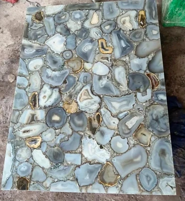 48" x 30" Grey Agate Center Table Top Natural Beauty For Your Home Decor - Image 1 of 4