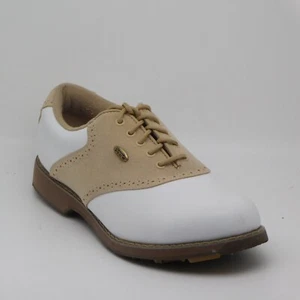 Etonic Athletic Footwear Women Oxford Leather Golf Shoe Spikeless Logo Size 7.5M - Picture 1 of 11