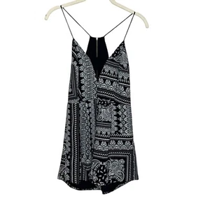 Finders Keepers schwarz weiß Bandana Print Shorts Strampler Playsuit gefüttert Gr. XS - Bild 1 von 10