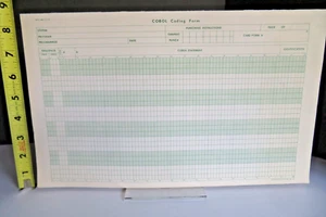 1972 VINTAGE COBOL Coding Form *VIDEO* Graph Paper Pad of 34 #WYO 465 (3/72) RAR - Picture 1 of 14