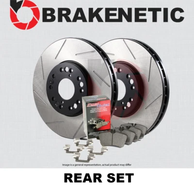 REAR BRAKENETIC Premium Slotted Brake Rotors + Ceramic Pads 55.40077.51 Foto 1 de 2