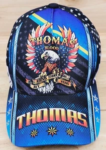Mütze Kappe Thomas Blood Runs Through My Veins Druckknopflasche Amerika Adler Flagge Nachname - Bild 1 von 6