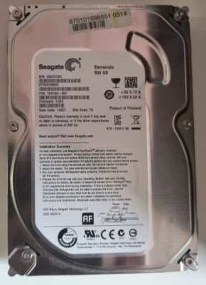 HDD HARD DISK Usato SATA 3.5" 500GB Seagate Barracuda ST500DM002 1BD142-057 - Immagine 1 di 4