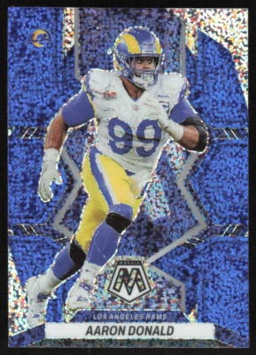 2022 Panini Mosaic Sparkle Blue SP #112 Aaron Donald Los Angeles Rams - Image 1 of 2