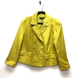 Talbots Womens Mustard Yellow Double Breasted Career Business Blazer Jacket 18W - Picture 1 of 7