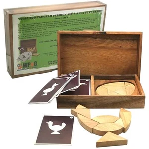 Logik Ei Tangram Set mit 54 Spielkarten Holz Puzzle Spiel - Bild 1 von 4