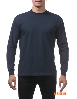 PRO CLUB LONG SLEEVE HEAVYWEIGHT T SHIRT PROCLUB MEN'S PLAIN T SHIRT BIG & TALL - Image 1 of 2