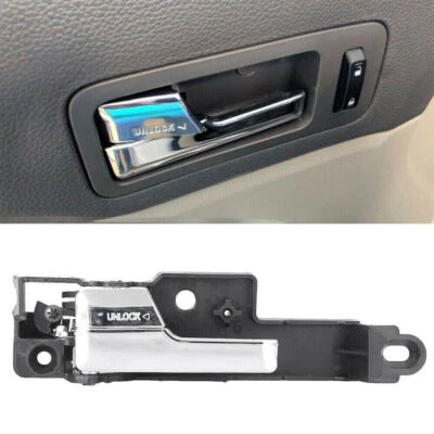Interior Door Handle Front Left Driver Side Chrome Fit for 2006-2012 Ford Fusion - Image 1 of 4
