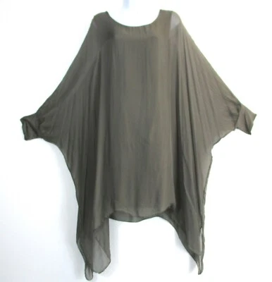 Mujer 30% Seda 70% Viscosa Estilo Caftán Top Forrado 15 Colores Uno Talla :p Lus - Imagen 1 de 4