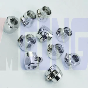 an6 6an 6 HEX Finishers Oil Gas Fuel Hose Line Clamp Finisher HEX-6 10PCS Silver - Bild 1 von 4