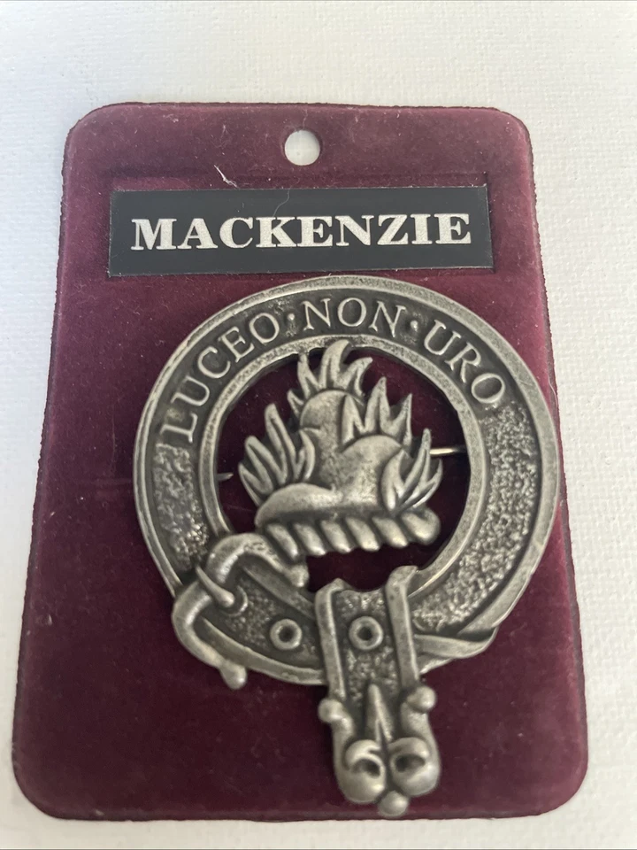 Mackenzie 苏格兰氏族 Crest 胸针锡帽别针 复古 — 第 1/2 张图片