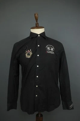 LA MARTINA Black Embroidered Water Polo Team Cotton Slim Button Down Shirt Sz XL - Image 1 of 4