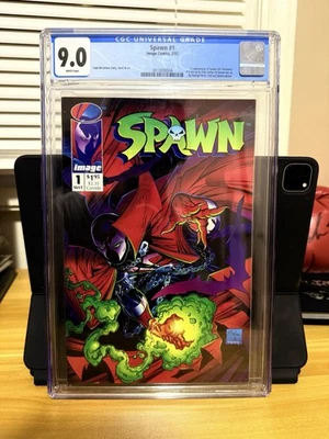 Spawn #1 CGC 9.0 Comic Book 1992 Todd McFarlane 1st Appearance of Al Simmons - Image 1 of 2