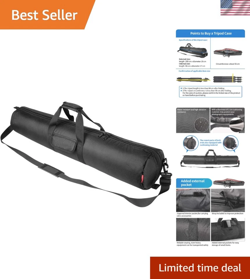 39x7in Tripod Carrying Case – Lightweight, Padded, with Adjustable Strap - Image 1 of 4