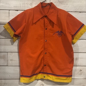 Y2K Orange Button Up Highschool Timpview Utah Sz 40 Retro - Picture 1 of 6