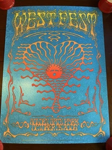 Trippy WestFest Dave Hunter Poster Woodstock 40th Anniversary Show Heavy Stock - Picture 1 of 12