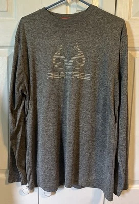 REALTREE Long Sleeve Shirt. XL . Gray Moisture Wicking(5) - Image 1 of 4